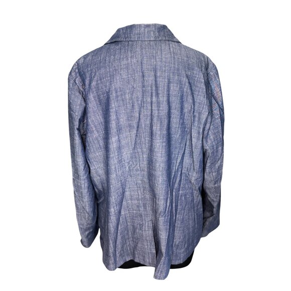 Croft & Barrow Womens Blue Blazer Jacket 1X Cotton Polyester Made In China - Picture 3 of 11